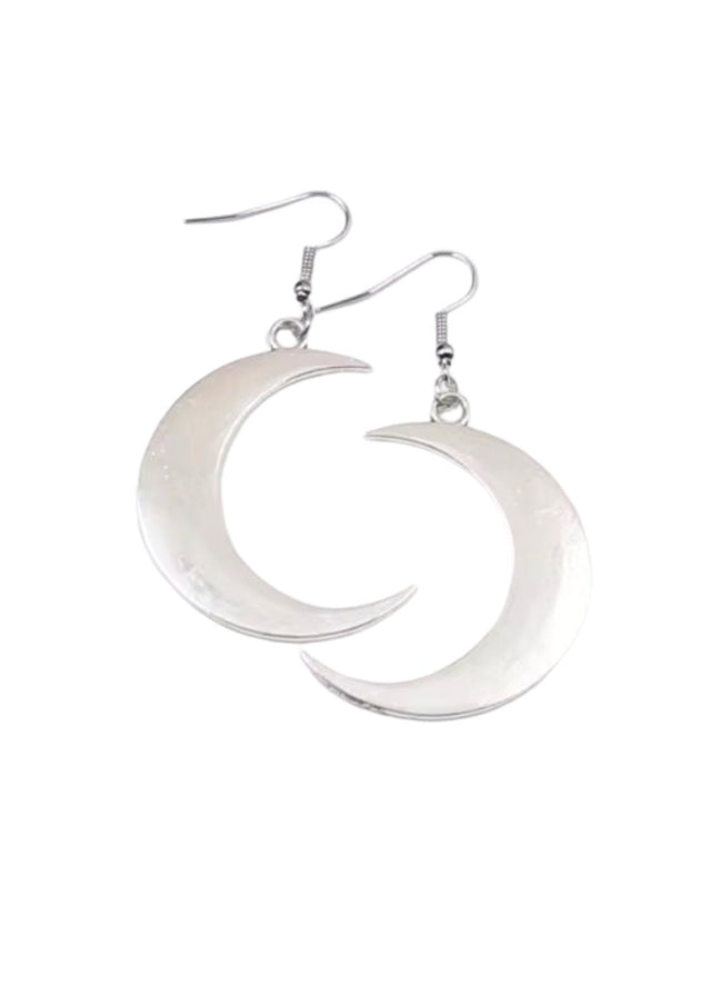 Silberne Mondsichel-Ohrringe.