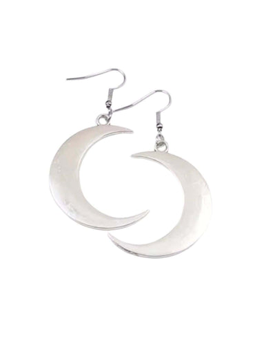 Silberne crescent mond ohrringe moon silver design perfekt für gothic und horror styling