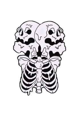 Doppelschädel-Skelett-Anstecker