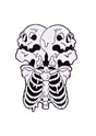 Doppelschädel-Skelett-Anstecker