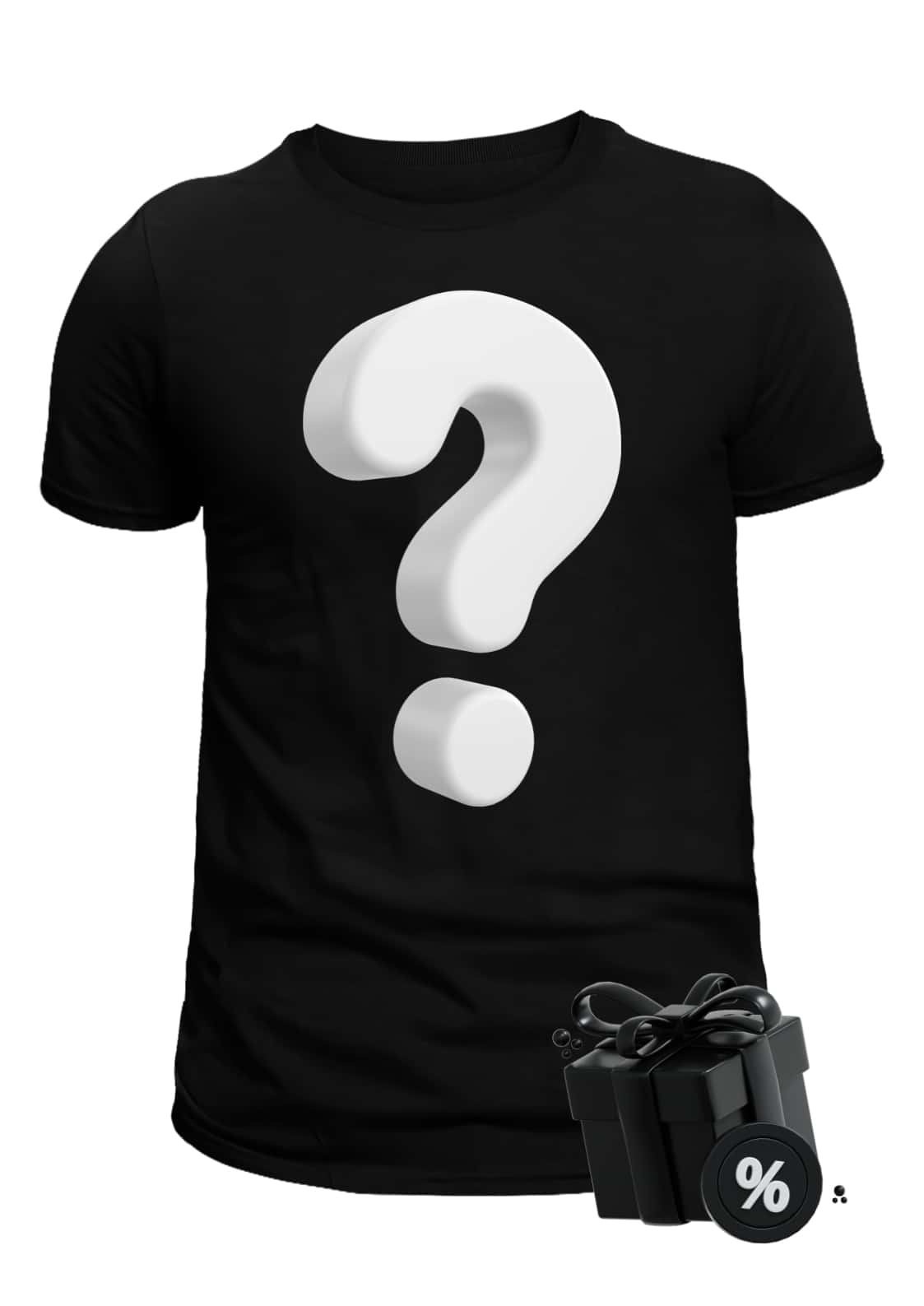 Schwarzes T-Shirt MYSTERY mit 3D-weißem Fragezeichen, gothic Metal Design