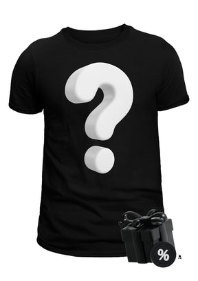 Schwarzes T-Shirt MYSTERY mit 3D-weißem Fragezeichen, gothic Metal Design