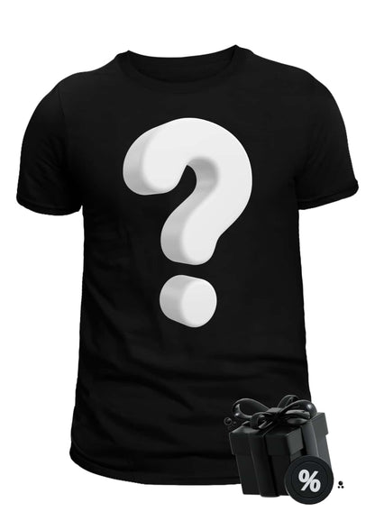 Schwarzes T-Shirt MYSTERY mit 3D-weißem Fragezeichen, gothic Metal Design