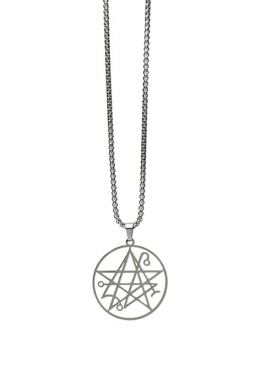 Gaia lizenzierte NECRONOMICON-Halskette mit silbernem Pentagramm