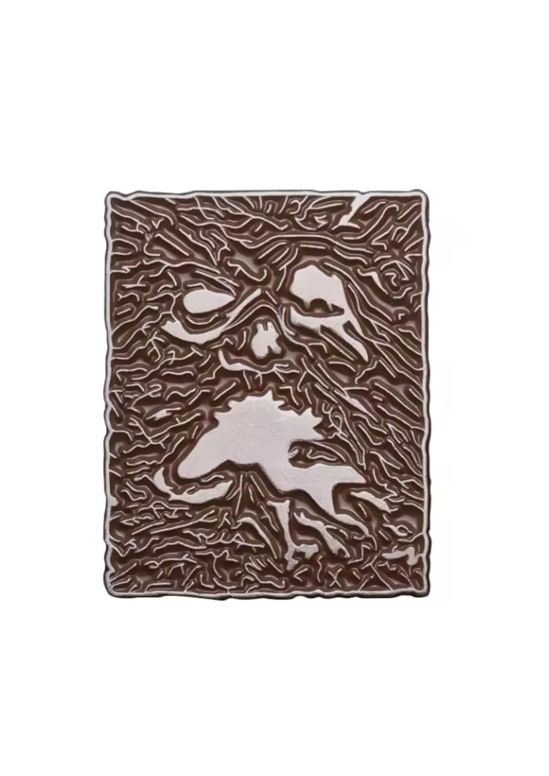 Brauner metallischer Necronomicon-Pin mit gotischem Gesichtsdesign