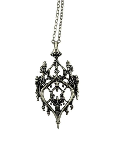 Neo goth silberne gothic halskette mit anhänger für horror stil und alternative mode