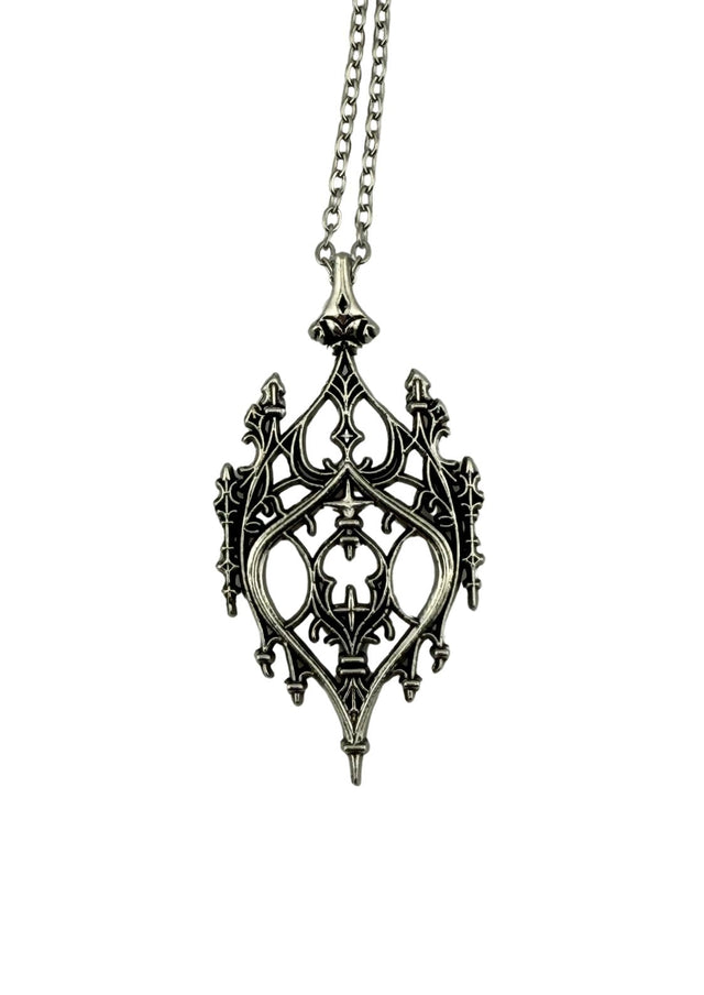 Silberne Gothic-Anhänger-Halskette.