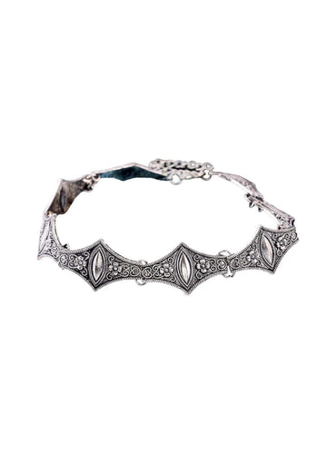 Neo gothic silver filigranarmband mit markasitsteinen und filigranen details in gotischem silberdesign