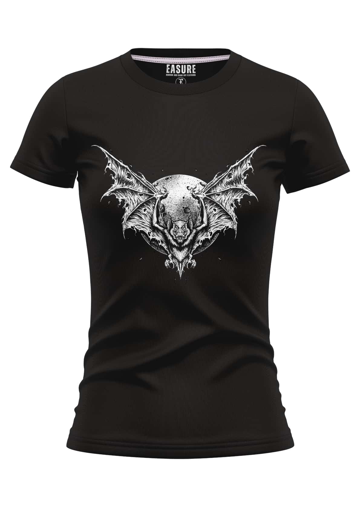 Nachtstalker Girlieshirt mit Fledermaus-Schädel-Grafik aus weicher Qualität