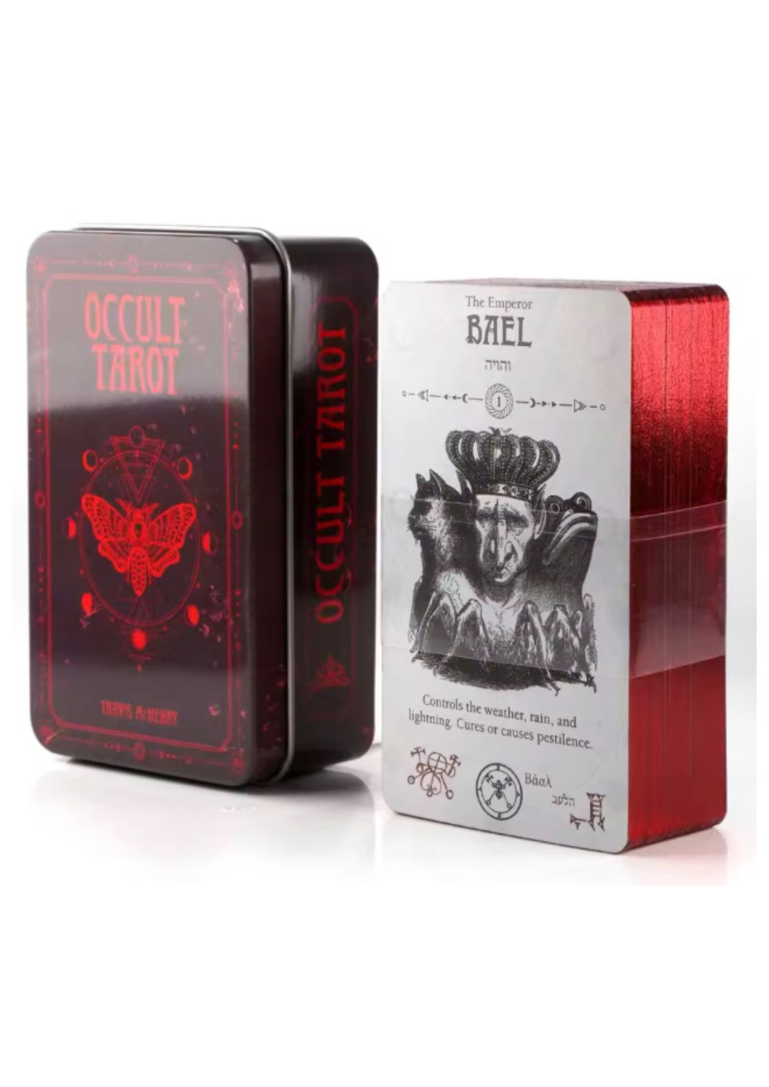 Okkultes Tarotdeck mit Zinnetui.