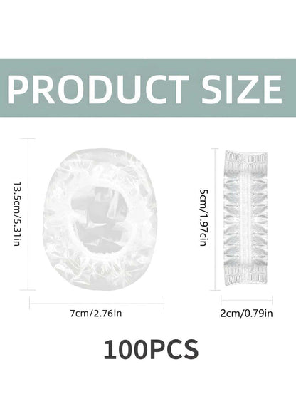 Transparente ohrenschützer aus klarem kunststoff mit elastischem rand für saubere colorationen beim haarfärben