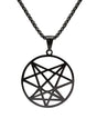 Schwarze Gothic-Metal-Halskette ONASIGIL BLACK mit Pentagramm-Design