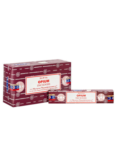 Satya Opium-Räucherstäbchen.