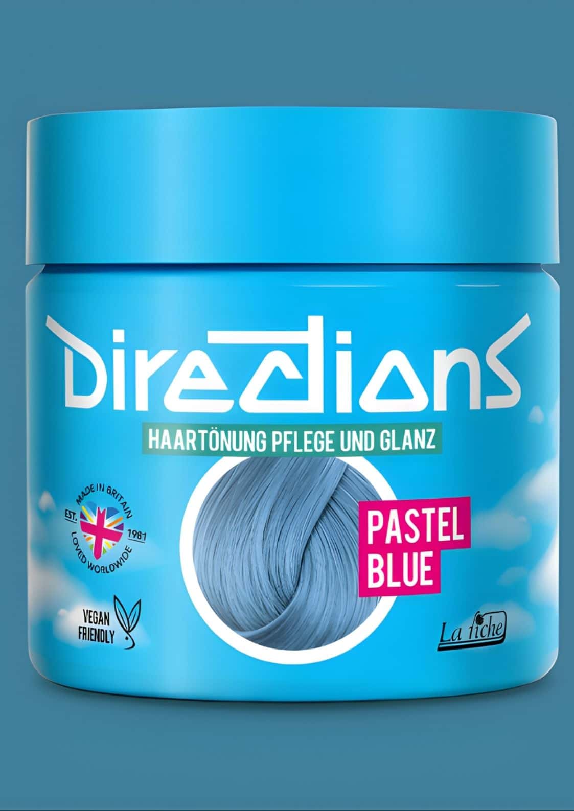 Vibrante blaue directions haartönung 100ml in pastel blue für helle eisblau erzeugt auf silberweißes haar