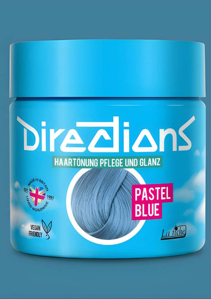 Vibrante blaue directions haartönung 100ml in pastel blue für helle eisblau erzeugt auf silberweißes haar