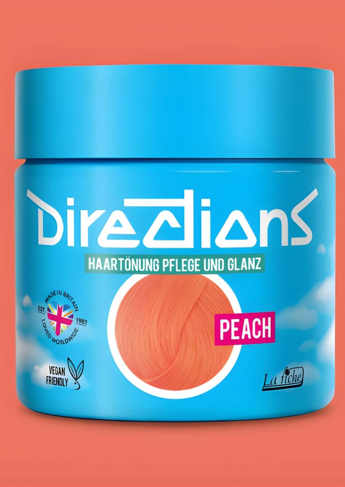 Hell blondiertes haar mit peach directions haartönung 100ml für einen sanften pfirsichton und kupfernen nuancen