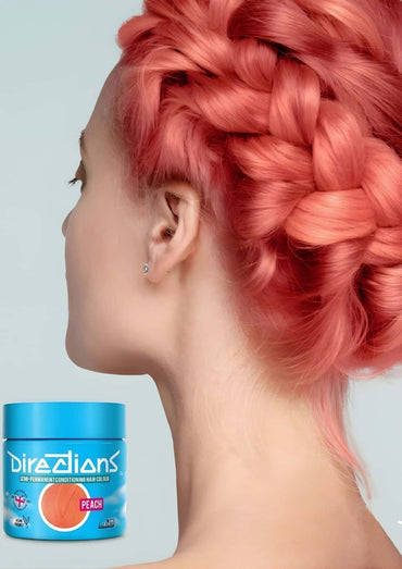 Peach directions 100ml haartönung in sanfter pfirsichton kupfernen nuancen für hell blondiertes haar im blau getönten jar