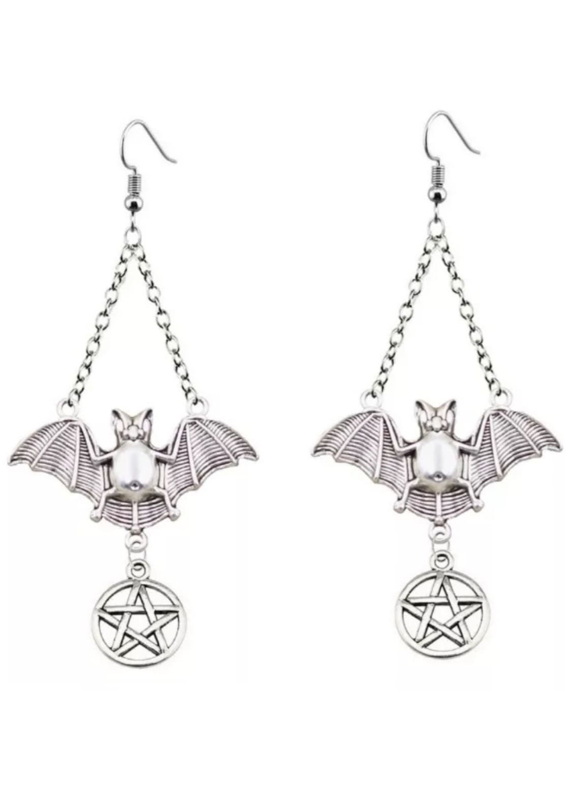 PENTAGRAM BAT - EARRINGS - JEWLERY