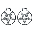 PENTAGRAM ROUND BLACK - EARRINGS - JEWLERY