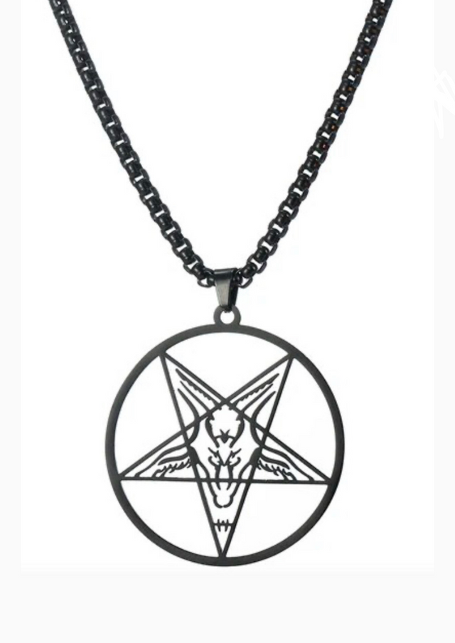 PENTAGRAM ROUND BLACK - NECKLACE - JEWLERY