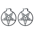 PENTAGRAM ROUND BLACK - EARRINGS - JEWLERY