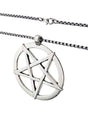 Silberne Pentagramm-Anhänger-Halskette.