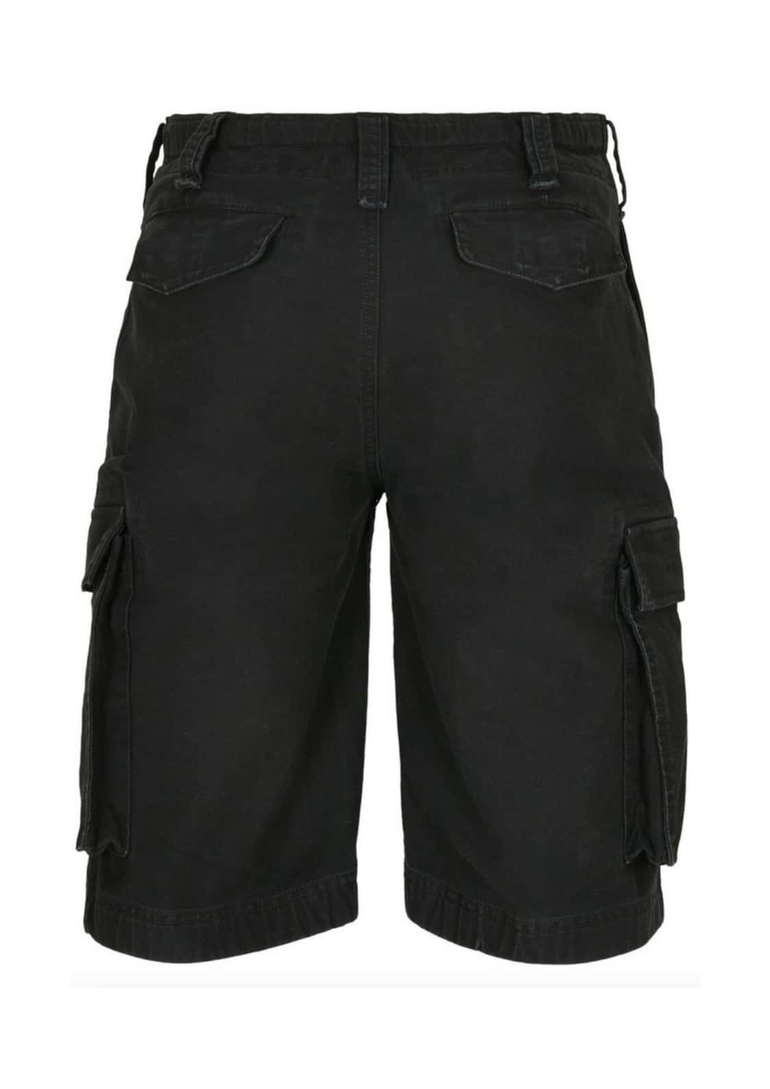 Schwarze cargo vintage short pentagram white aus robustem stoff mit mehreren taschen in vintage short größe