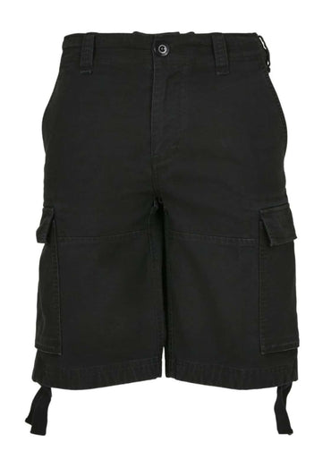 Schwarze cargo vintage short pentagram white mit mehreren taschen und kordelzug am saum in vintage short größe
