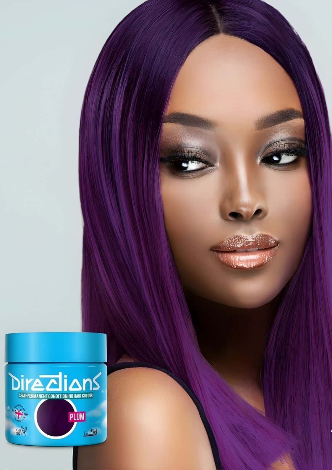 Plum Directions 100ml haartönung in tiefes violett für blondiertes haar und natürliche haarfarbe im blauen tiegel