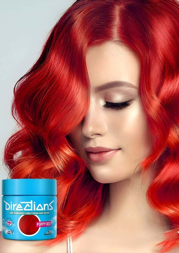 Poppy red directions 100ml haartönung in leuchtendes rot für blondiertem haar in blauer dose