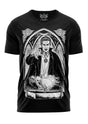 Schwarzes Gothic-T-Shirt PRINCE OF BLOOD mit Vampir-Motiv und Morph-Brand