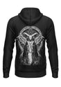 Schwerer Unisex Hoodie Prophecy Backprint mit engelhafte Ziegenfigur