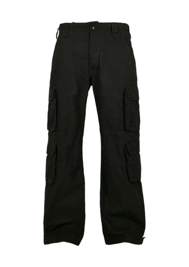 Black brandit pure vintage cargo hose aus robustem stoff mit mehreren praktischen taschen