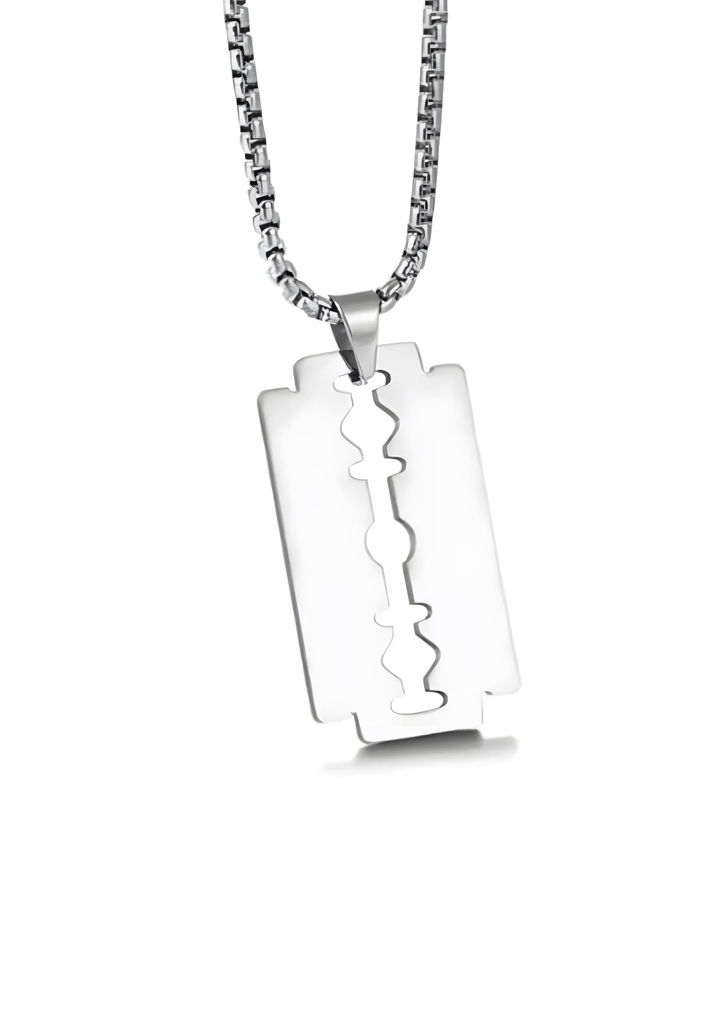Rasierklinge-Halskette Kette Silber Edelstahl Design
