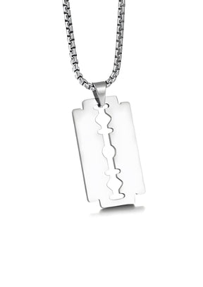 Rasierklinge-Halskette Kette Silber Edelstahl Design