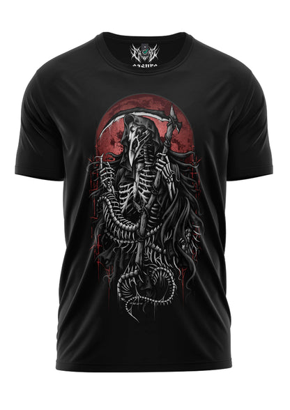 Schwarzes Gothic-Metal-T-Shirt REAPERBIRD mit Grim-Reaper-Grafik
