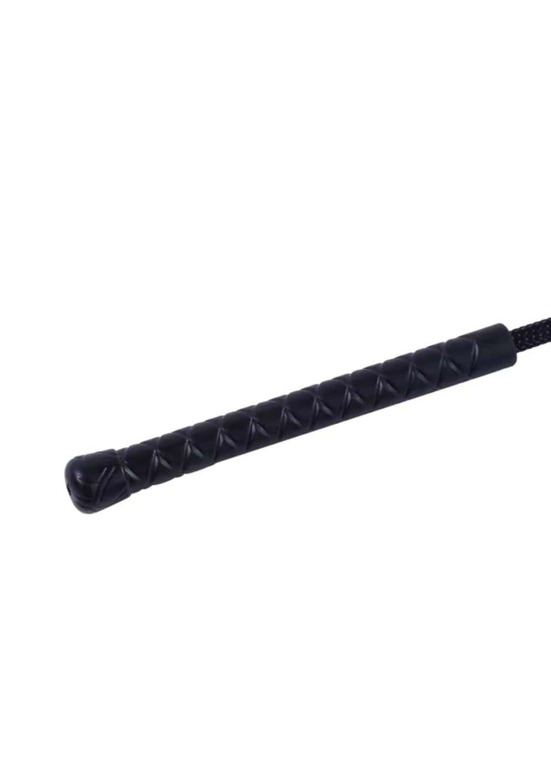 Black texturierter griff einer reitgerte peitsche ideal für gothic und dark fashion fans