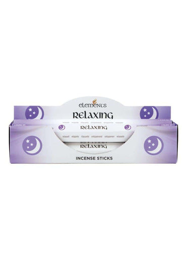 Lila weiße relaxing elements räucherstäbchen box mit mond stern motiven für mystische atmosphäre in gut belüfteten räumen