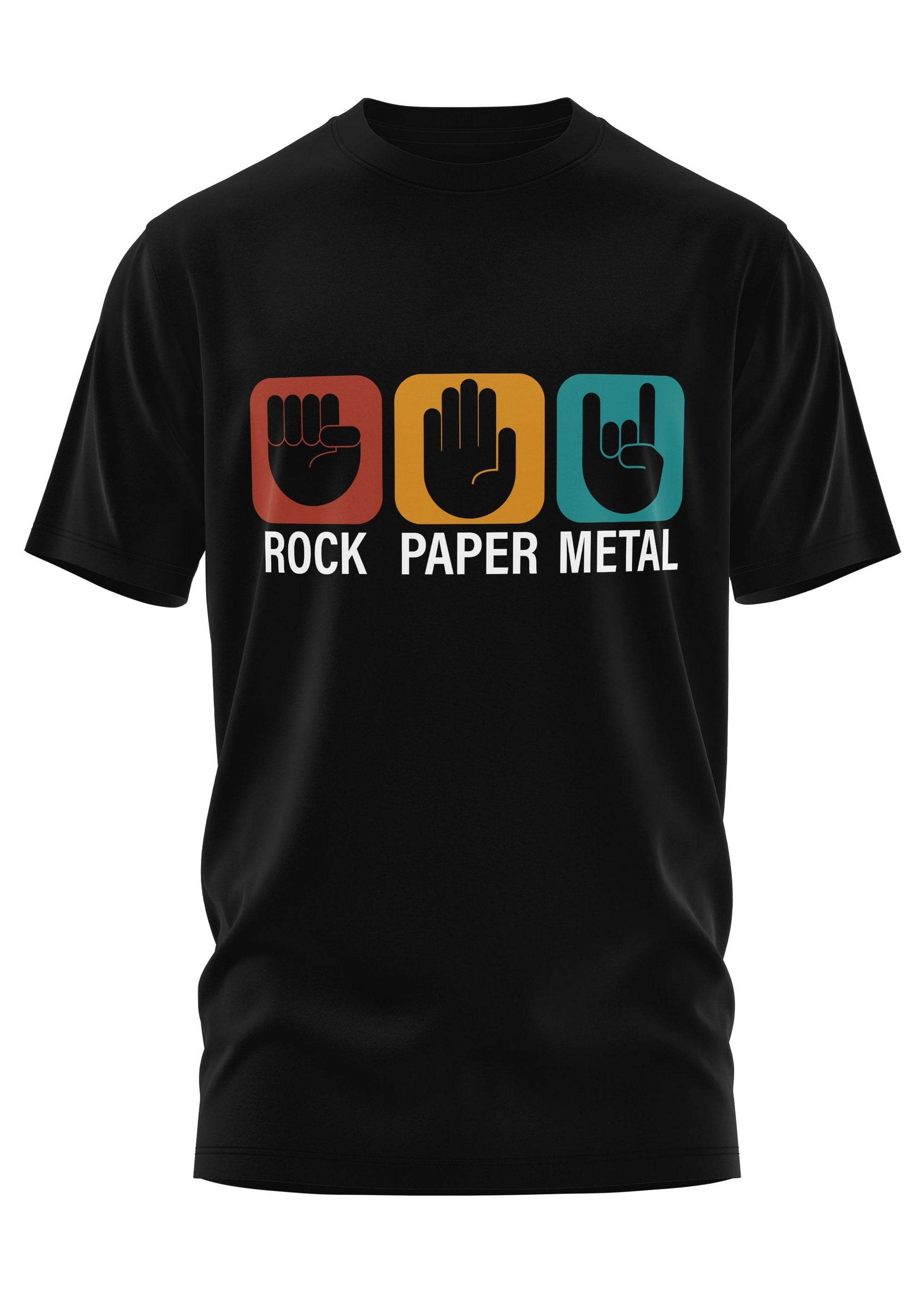 Rock Paper Metal schweres Unisex T-Shirt mit retro Grafik