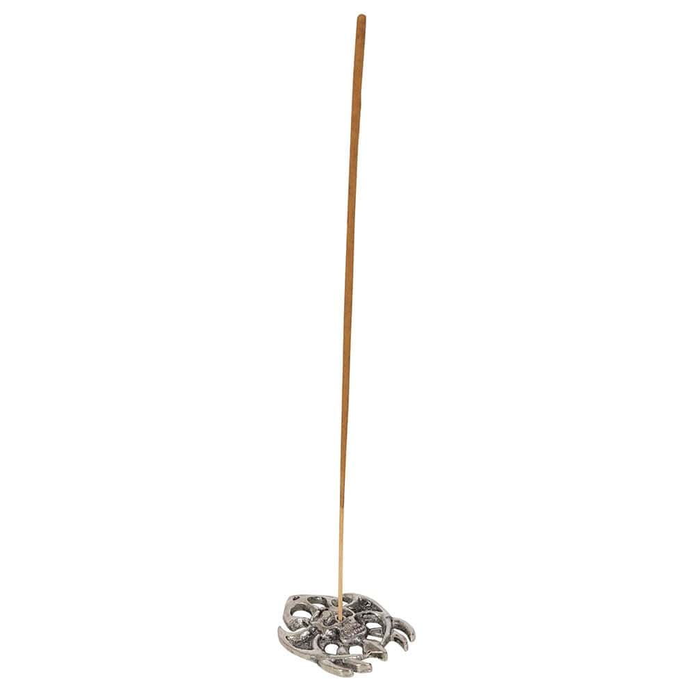 Silberfarbener metall räucherstäbchenhalter mit kunstvollem floralem design für run away vampire incense sticks