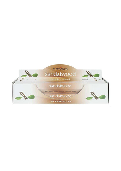 Weiße karton-displaybox mit elements marke sandalwood incense sticks für räucherstäbchen verwenden