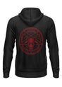 Schwerer Unisex Hoodie SATANAS RED mit rotem Pentagramm-Rückenprint
