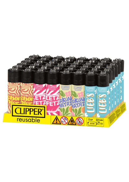 Ein farbenfrohes schön hier clipper feuerzeug nachfüllbar mit spielerischen mustern und gothic horror design