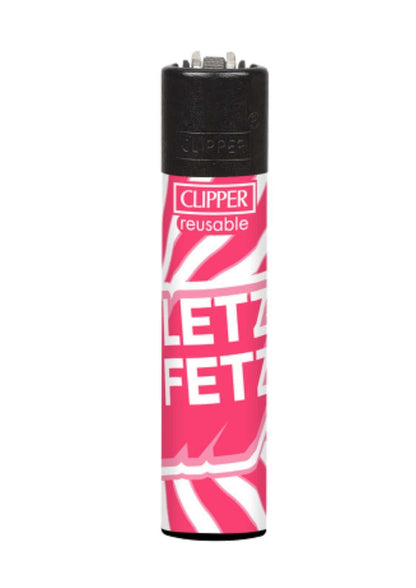 Ein schön hier clipper feuerzeug set mit pink weißen zebra streifen und fetz let letras für gothic und dark fashion fans