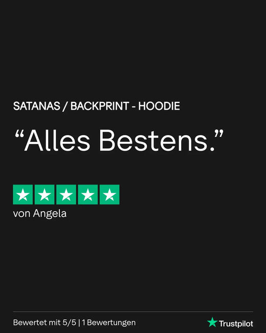 Schwarzes Kapuzensweatshirt mit grünem Text und Sternen, mit einem Rückendruck-Design.