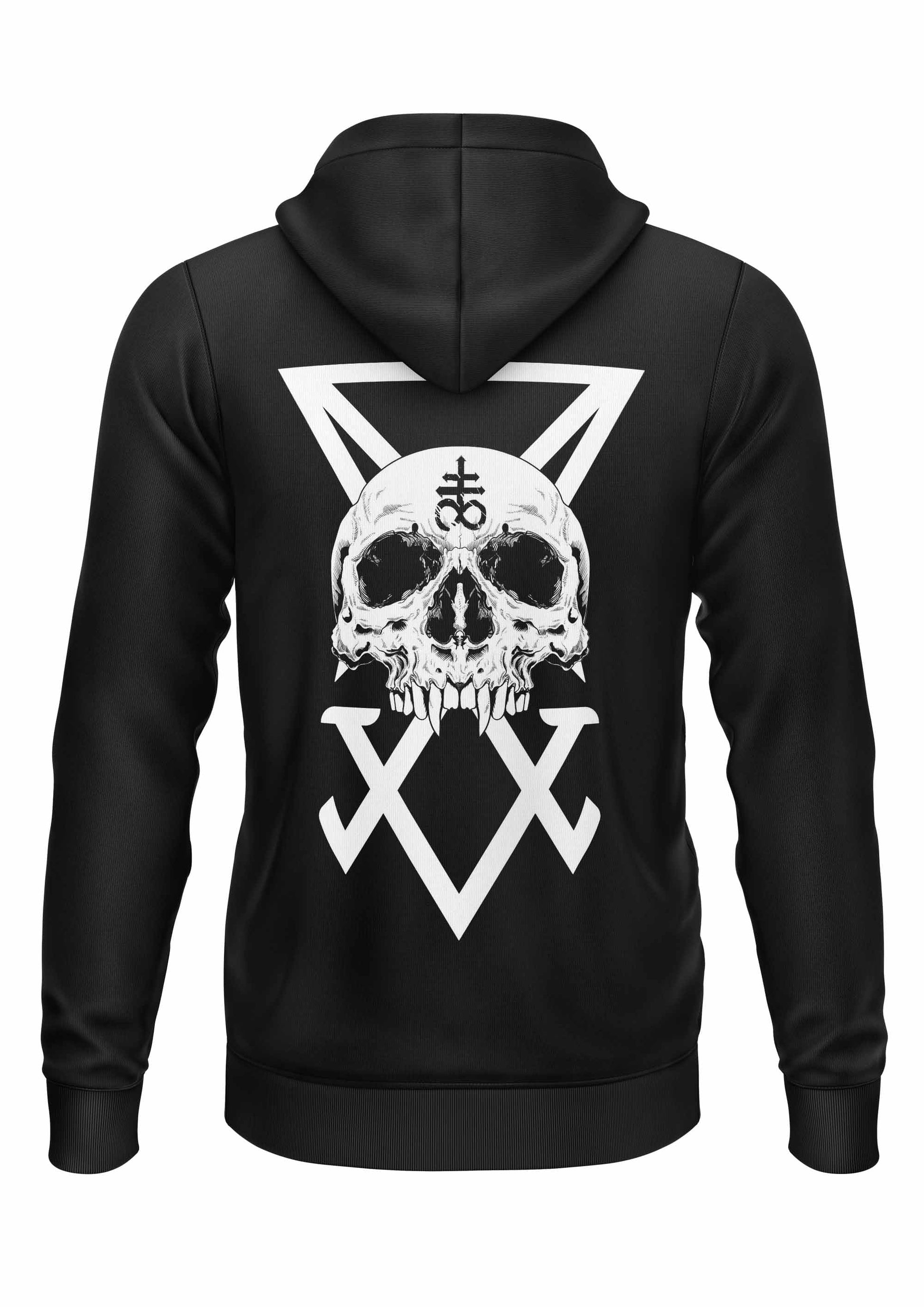 Schwerer Unisex-Hoodie mit Sigil Skull-Rückenprint und strapazierfähigem Stoff