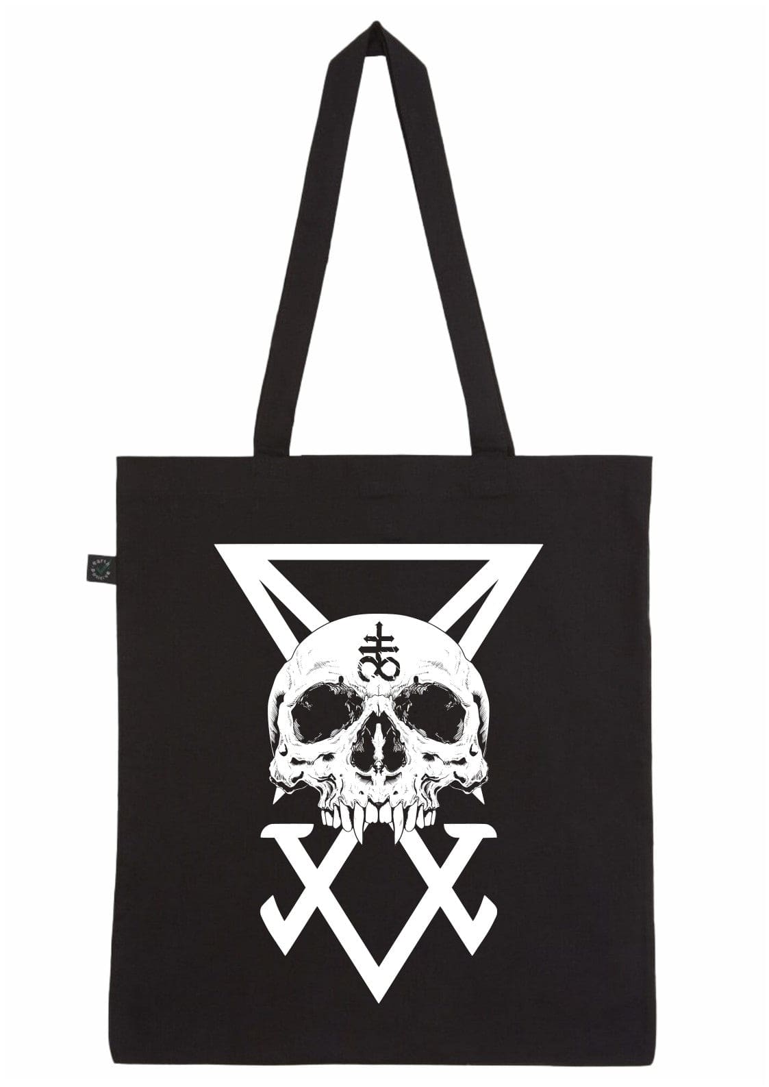 Schwarze Segeltuch-Tasche Sigil Skull mit gotischem Totenkopf-Symbol und Metall-XX