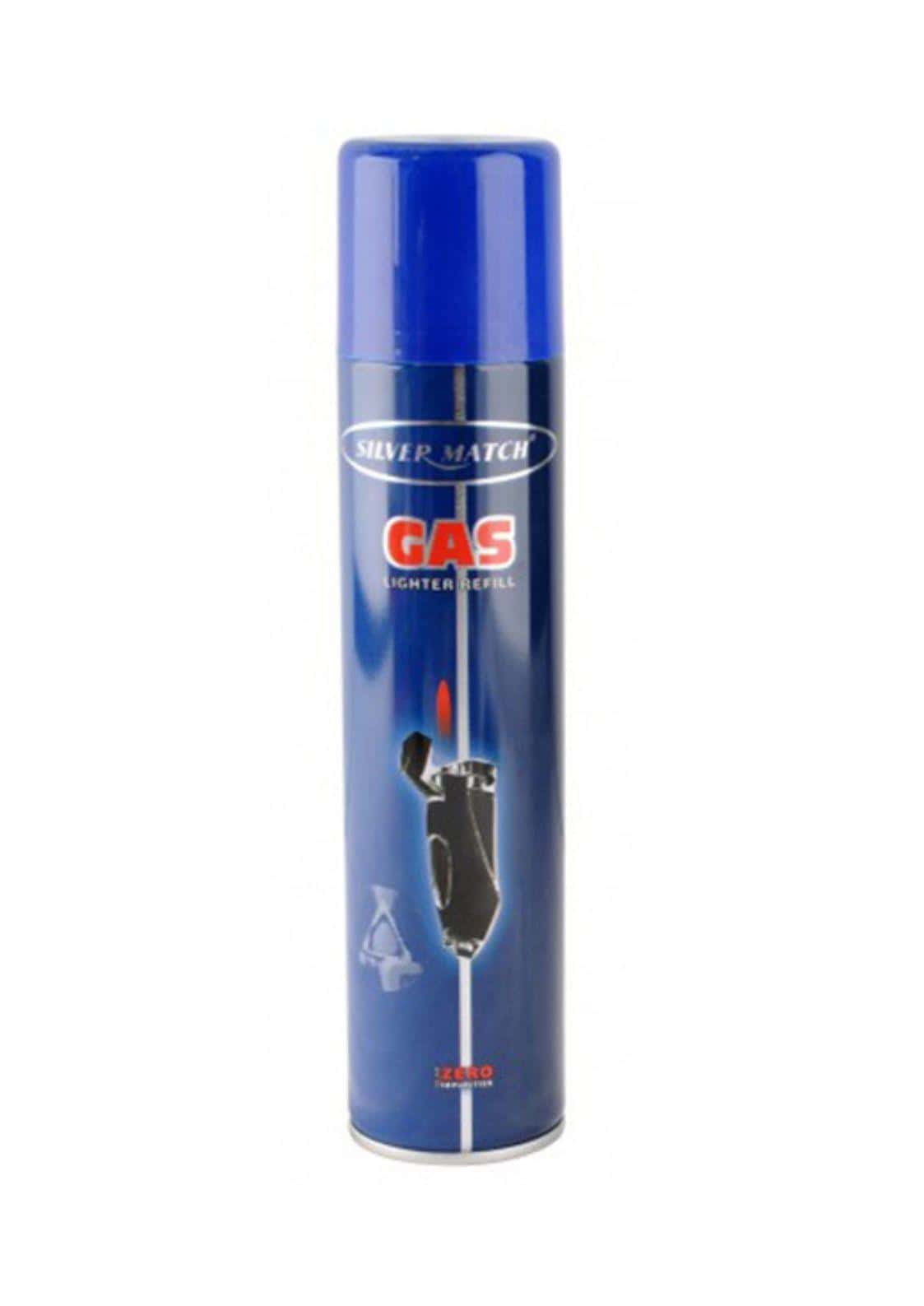 Blauer zylinderförmiger universal lighter gas kanister silver match mit 300ml feuerzeuggas und kunststoff-ventil
