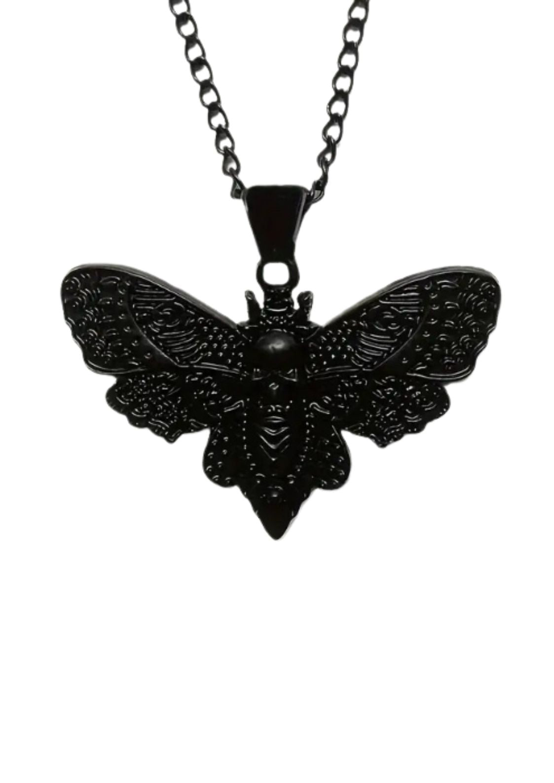 Schwarze Mottenkopf-Anhänger-Halskette