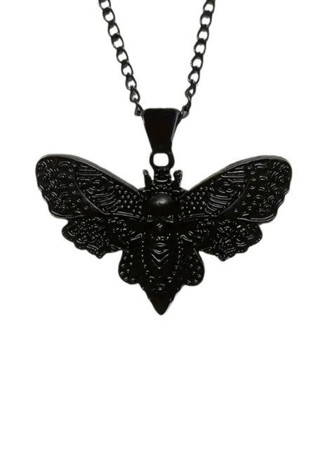 Schwarze Mottenkopf-Anhänger-Halskette